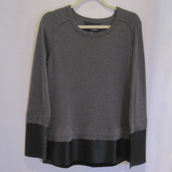 LINE The Label Grey Tunic Sweater with Leather trim. - Picture 1 of 7